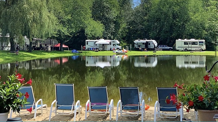 View over the Pond at Riverdale Farm Campsites