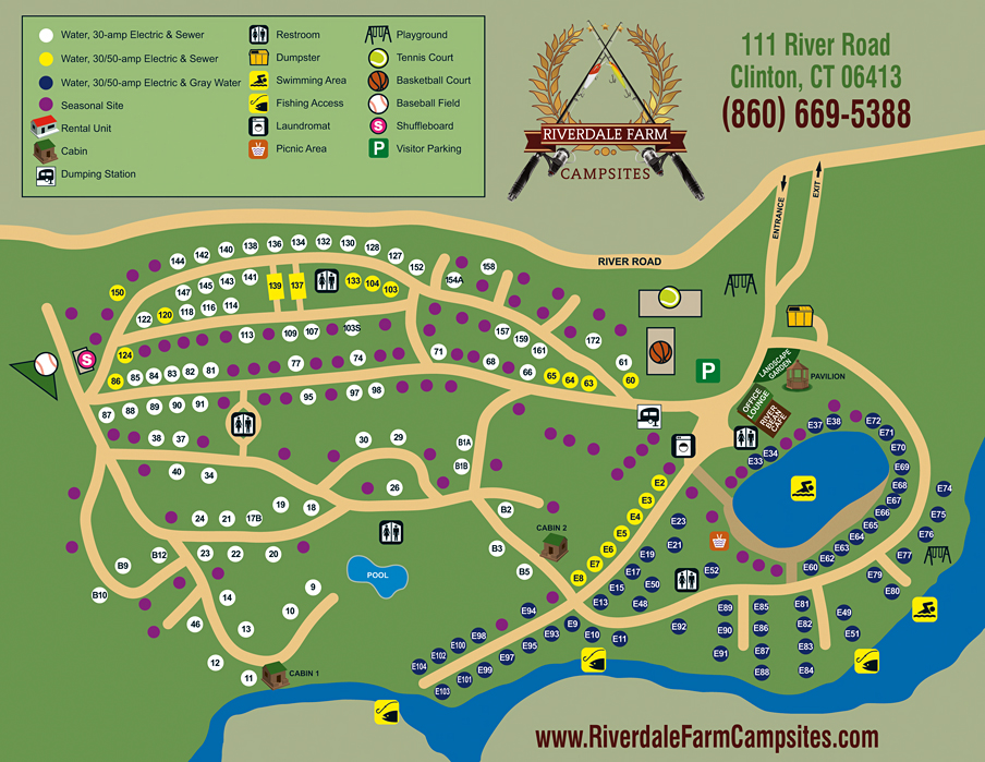 Riverdale Farm Campground Site Map