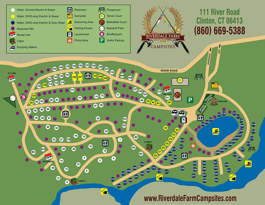 Riverdale Farm Campground Site Map